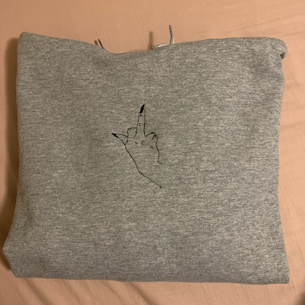 Middle Finger Embroidered Hoodie
